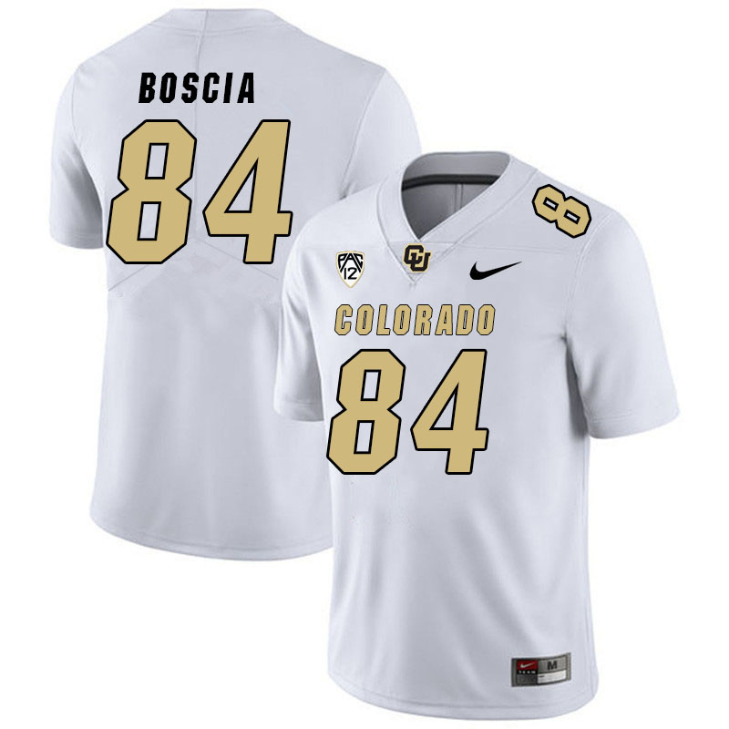 Men #84 Cole Boscia Colorado Buffaloes College Football Jerseys Stitched Sale-White - Click Image to Close